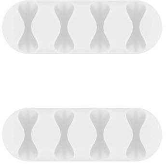 goobay 70400 Kabelmanagement 4 Slots (Mini) / Kabelhalter für 4 Kabel, Kabelklemme für Schreibtisch, Auto, Büro, Kabelclip Selbstklebend, Kabel Organizer, 64x21x11 mm, 2er Set
