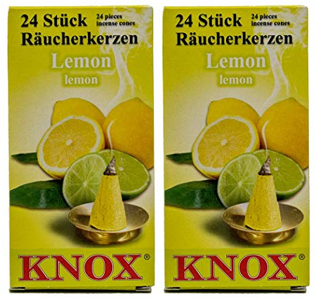 KNOX Räucherkerzen 2er Set - Lemon - Menge: 48 Stück - Made in Germany