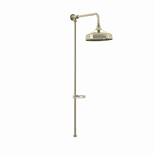 ENKI RG047 Downton Traditional Riser Rail Kit, Gold, Rainfall | Solid Brass, Thermostatic, 1-Year Guarantee, Rainfall Shower Head, Handset & Hose, Exposed Shower, Bathroom
