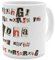 printplanet Tasse mit Namen Mona - Motiv Ausgeschnittene Buchstaben - Namenstasse, Kaffeebecher, Mug, Becher, Kaffeetasse - Farbe Weiß