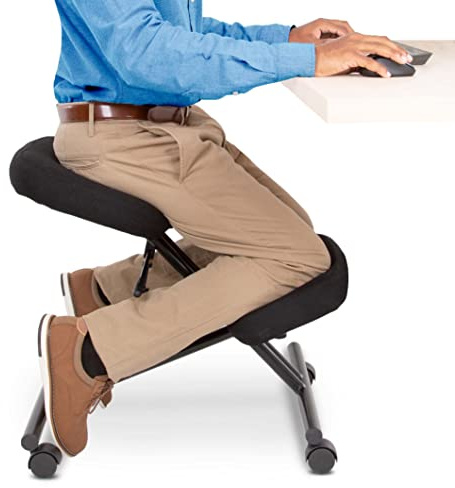 ProErgo Pneumatic Ergonomic Kneeling Chair | Fully Adjustable Mobile Office Seating | Improve Posture to Relieve Neck & Back Pain | Easy Assembly | Use in Home, Office & Classroom