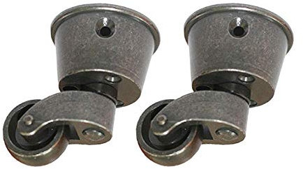 TOOLDO 2 ruedas universales de latón macizo pulido antiguo tipo taza de alta capacidad de carga para muebles, trajes, camas, sillones, color marrón