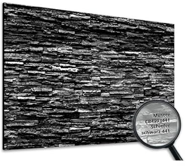 NORILIVING Muster Duschrückwand Fliesenersatz Dusche 20x29 cm Motiv Steinverblender Schiefer schwarz | Duschwand ohne Bohren 2 teilig | Aluverbundplatte 3 mm
