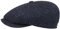 Stetson Hatteras Classic Wool Schirmmütze - Schiebermütze Herren - Flatcap mit Baumwollfutter - Herrencap mit Fischgrätmuster - Ballonmütze Herbst/Winter - Wintercap schwarz-blau 62 cm