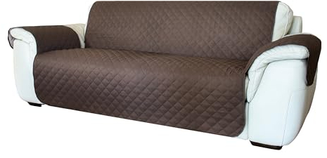 Moonange - 4-Sitzer-Sofabezug - Sofabezug mit Armlehnen - Sitzfläche 200 cm - wasserdicht - wendbar - rutschfest - schmutzabweisend - Kratzfest - frostsicher - moderner Sofabezug - braun
