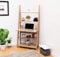 Timber Art Design UK Riva Ladder 5 Tier Bookcase Storage Rack Unit & Overhanging Desk For Living Room, Office, Study Room Furniture Oak Effect (84.2 x175.4 x 50cm)