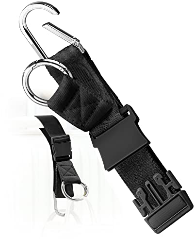 Cinghie Bagagli, Pinza per giacca elastica in velcro con gancio e fibbia ad anello a D, accessori da viaggio per cintura con cinturino per piccoli oggetti, rende le mani libere,Nero profondo