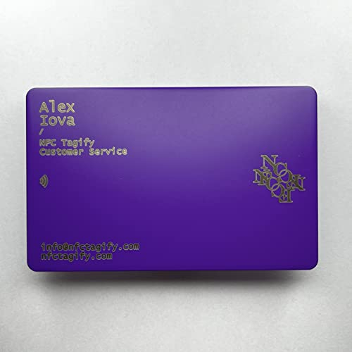 Individuelle Metall Digitale Visitenkarte - Intelligente NFC NTAG216 Premiumkarte [Laser graviert] lila