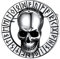 U7 Herren Totenkopf Brosche mit Wikinger Runes Edelstahl Viking Gotik Pin Abzeichen Anstecknadel Männer Satan Teufel Schädelbrosche Party Bekleidung Modeschmuck Accessoire für Halloween