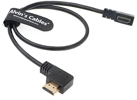 Alvin's Cables Z Cam E2 L Shape HDMI Cable Ángulo izquierdo a ángulo derecho Cable HDMI de alta velocidad para Atomos Shinobi Ninja V Monitor| Portkeys BM5 Monitor 50cm|19.7pulgadas