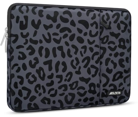 MOSISO Laptop Sleeve Hülle Kompatibel mit MacBook Air/Pro,13-13,3 Zoll Notebook,Kompatibel mit MacBook Pro 14 Zoll 2023-2021 M3 A2918 A2992 A2779 M2 A2442 M1,Leopardenkorn Vertikale Tasche mit Fach