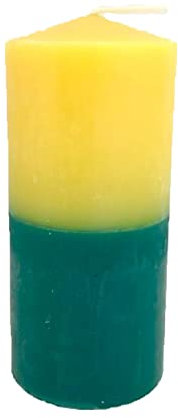 Vela Esoterica para Abrir los Caminos - Velón RITUALIZADO listo para encender [HECHO A MANO] (Amarillo y Verde)