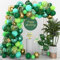 Kit per arco di palloncini verde blu, 145 pezzi, arco di palloncini verde scuro con coriandoli verdi, blu, oro e foglie di Monstera, palloncini verdi per baby shower, feste di compleanno a tema
