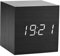 Agatige Holzwecker, 6 X 6 X 6 cm, Elektronischer Digitaler Wecker aus Holz, Temperatur-LED-Anzeige, Sprachsteuerung Für Schlafzimmer, Nachttisch, Schreibtisch(Schwarz)