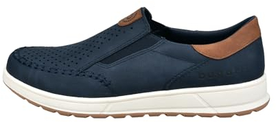 bugatti Uomo Sneakers Slip-on Casual, Ciabatte con Fascia Elastica e Logo, Blu Scuro, 43 EU