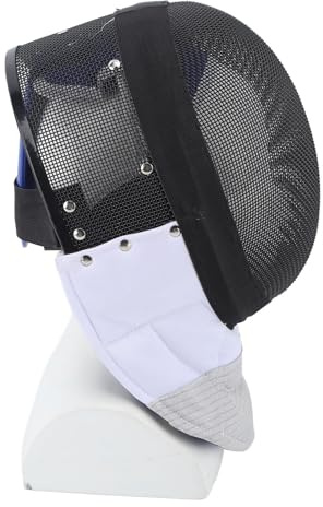 Tbest Fechthelmmaske, Fechtsportmaske Fechtschutzhelm mit Gepolstertem Latz für Tägliches Training und Wettkampf, Schwarz (S)