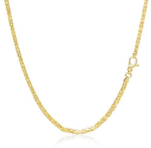 Rodium - Goldkette herren 585 echtgold, Goldkette herren 585 massiv, Gold kette männer echt 585, Männer gold 585 halskette, Breite 3.3 mm, Lange 55 cm, Gewicht 41,80 g