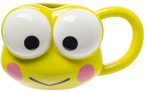 Silver Buffalo Sanrio Hello Kitty and Friends Keroppi - Taza de cerámica esculpida en 3D, 20 onzas