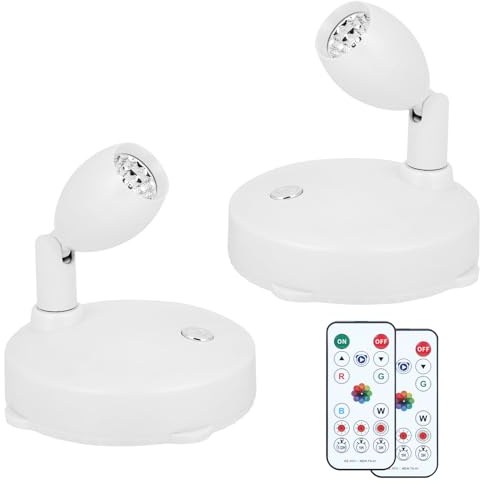 KANESIKI Cordless Spotlight Battery Operated, RGB Indoor Plant Light, Dimmable Accent Uplight with Remote, Color Changing Display Lighting for Picture Tree Photo Dartboard Painting Art