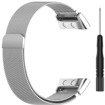 CJYVZN Bracelet en métal pour montre connectée Garmin Swim 2 Garmin Forerunner 45/45S (boucle magnétique)