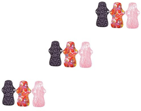 Healvian 9 Stk Tante Handtuch Feminin Waschbares Periodenhandtuch Wiederverwendbare Damenbinde Für Erwachsene Periodenbinden Aus Tuch Für Die Nacht Extra Groß Papierserviette Bambus-kohle