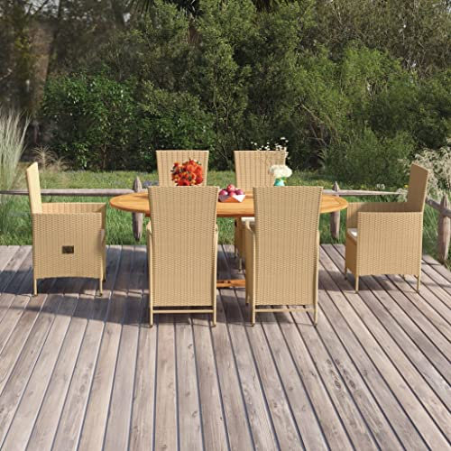 glasplatte Tisch,küchentisch klein,Tisch mit 4 stühlen Set,7-TLG. Garten-Essgruppe Poly Rattan Beigedining Table Set 4 Chairs,bistrosets,Patio Tisch und stühle Set,