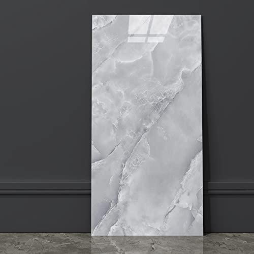 Grace Baltic - 1,08 m²/6 Stück Selbstklebend Marmor Beste Qualität Wandpaneele Wandverkleidung PVC-Verkleidung Wanddeko Wandtattoos elastisch 2mm Stärke (Marmorgrau)