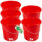 Novaliv 5 Stück Eimer 10L Rot mit Maßeinteilung - Putzeimer 10 Liter ? 28,5 cm Praktischer Allrounder mit Skala für Haushalt & Garten ideal als Haushaltseimer, Wassereimer, Wischeimer, Bucket
