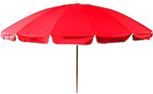 Ombrellone cm 240 antivento da spiaggia Grande con snodo per piscina giardino terrazzo balcone RESISTENTE CON 16 STECCHE (ROSSO)