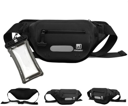 Premium Dry Bag wasserdichte Bauchtasche für Wassersport - 100% wasserdicht mit reflektierendem Streifen - ideal zum Schnorcheln, Kajakfahren, Surfen, Bootfahren & Paddelboarding - Verstellbarer