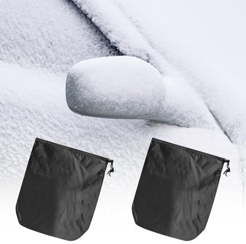 Newtic Seitenspiegel Schneedecke, 1 Paar Spiegel Frostschutz Abdeckung, Auto Außenspiegel Frostabdeckung, Spiegel Abdeckungen Außenrückansicht Zubehör Universalgröße für Autos, Schwarz