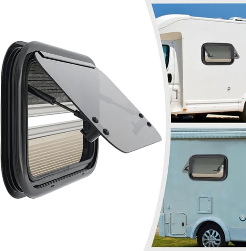 KinHall Finestra laterale per camper caravan, con tenda avvolgibile integrata e zanzariera per camper, roulotte, camper (500 x 300 mm)