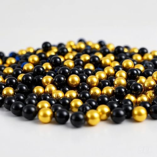 Lozadia 100g Edible Sprinkles Metalic Pearl Sprinkles Of Pearl Sugar Cake Sprinkles, Edible Cake Decorations, Sugar Balls for Cupcake Cakes Sprinkle On Birthday Wedding Party (Black Gold)