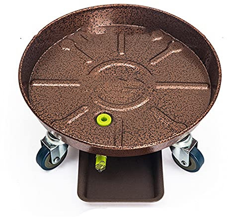 Blumentopfständer Für Den Garten, Pflanzwagen, Robuster Pflanzenständer Aus Stahl Mit Feststellbaren Lenkrollen, Pflanzenwagen Für Den Innen- Und Außenbereich, Hält Bis Zu 12,Grey-S