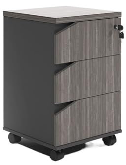 Aktenschrank/Druckerständer Aktenschrank aus Holz unter dem Schreibtisch, Büroschrank, Aufbewahrungsschrank, Datenschrank, Büro-Sideboard mit abschließbarer Schublade, kurzer Schrank Aktenschrank fü