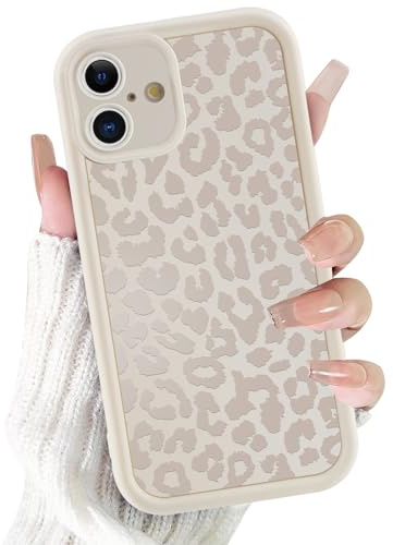 ZhuoFan Hülle für iPhone 14 Plus 6,7”, Aesthetic Leopard Muster Handyhülle Weiß Matte Schutzhülle Ultra Weich Silikon Dünn TPU Case Stoßfest Kratzfest Bumper Cover, 07