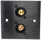 Double prise RCA phono femelle AV audio vidéo D-Series en aluminium brossé plaque métallique durable avec vis incluses