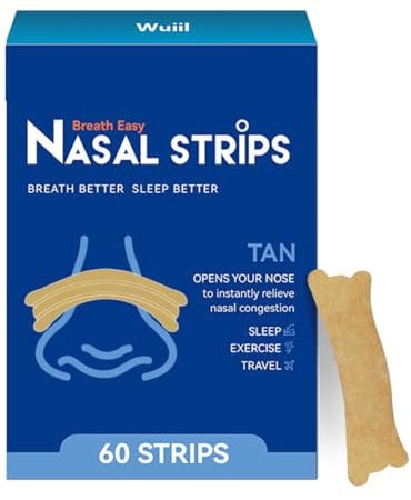 Cerotti Nasali,60 Cerottini Nasali,Cerotti Nasali Per Facilitare La Respirazione,Aiuta A Ridurre Il Russare,Migliora La Respirazione E Sonno,Nasal Strips Per Ridurre Congestione Nasale,Strisce Nasali