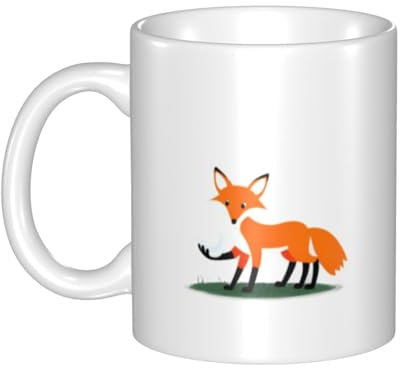 MKGOHLG Little fox stealing eggs Printed mug ceramic Mugs for cappuccino, latte, cereal, yogurt, milk, hot or cold drinks Micro-wave oven