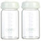 Glass Breastmilk Storage Bottles Grey 2 Packs 6.oz 180ml Reusable Wide Neck Bottles with Screw Ring Sealing Disk BPA-Free Leak-Proof Breastfeeding Milk Collection Fits Breast Pumps & Nipples