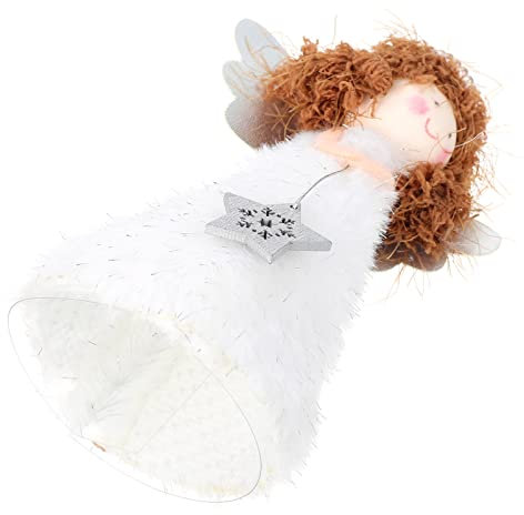 BESPORTBLE Weihnachtsengel Baumspitze, Niedliche Weihnachtsbaumspitze, Festliche Dekoration, Weiß, 14 cm, 1 Stück, PVC und Plüsch