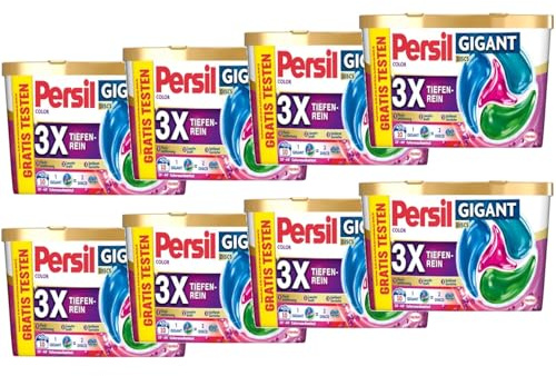 PERSIL Gigant Color DISCS 8er-Set – Colorwaschmittel mit 3x Tiefenrein-Formel – Für strahlend reine Wäsche & hygienische Frische in der Maschine