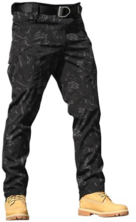 Chanpning Pantalon Tactique Homme Cargo Treillis Militaire Randonnée Chasse Pantalon de Travail Cargo Homme Tactique Combat Multi-Poches Extensible Stretch Séchage Rapide Vetement de Travail