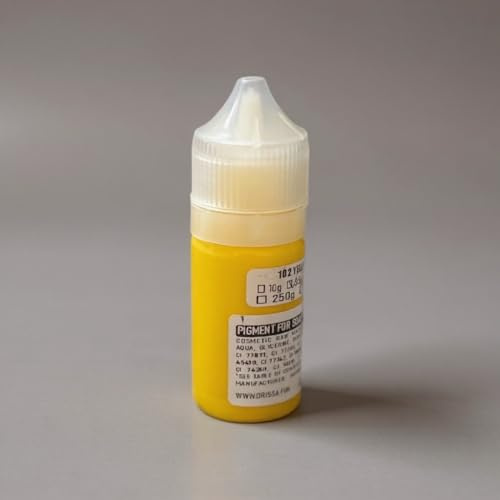 Seifenfarbe für DIY Proekte | Flüssig | Hohe Qualität | Dekorative Anwendungen | Hohe Farbintensität | große Auswahl (102 Gelb, 35 ml)
