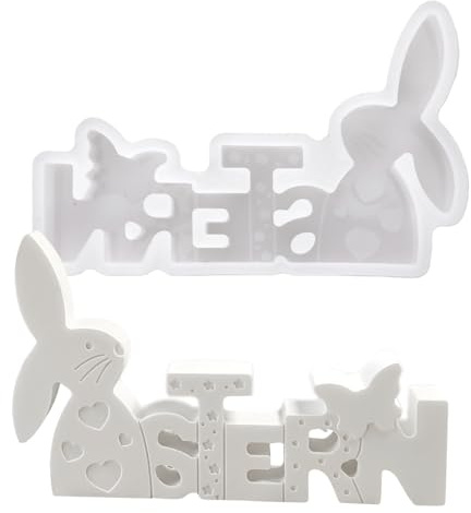 Silikonformen Gießformen Ostern Osterhase Silikonform Hase für Gips Beton Kerzen und Seife, Silikonform, Silikon Gießform Ostern, Kerzenformen Silikon, DIY Deko Frühling (B)