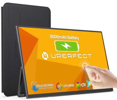UPERFECT Touchscreen Portable Monitor mit 8000mAh Akku 15,6 125% sRGB