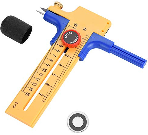 Odorkle Verstellbares Kompassmesser, Großer Kreisschneider mit Festem Griff und Abnehmbarer Klinge, Papierschneiden und Zeichnen, Reichweite 1–15 Cm