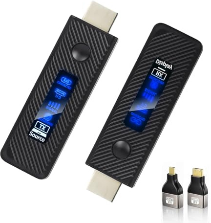 Transmetteur et récepteur HDMI sans Fil, prolongateur HDMI amélioré 2025 60M,4K entrée 1080P Sortie,HDM sans Fil Portable Plug&Play pour vidéo et Audio à Moniteur Depuis PC/Ordinateur Portable/TVbox