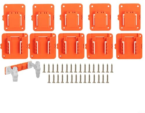 HEIBTENY Lot de 5 supports de batterie, support mural pour outils, batterie 20 V et perceuse, construction en plastique robuste pour Black and Decker, design gain de place dans le garage