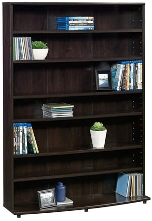 Sauder Multimedia 7 tier Storage Tower, Cinnamon Cherry finish